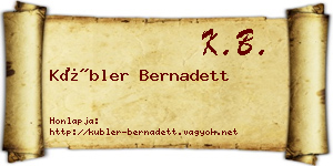 Kübler Bernadett névjegykártya