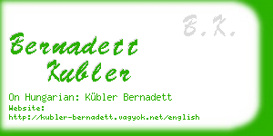 bernadett kubler business card